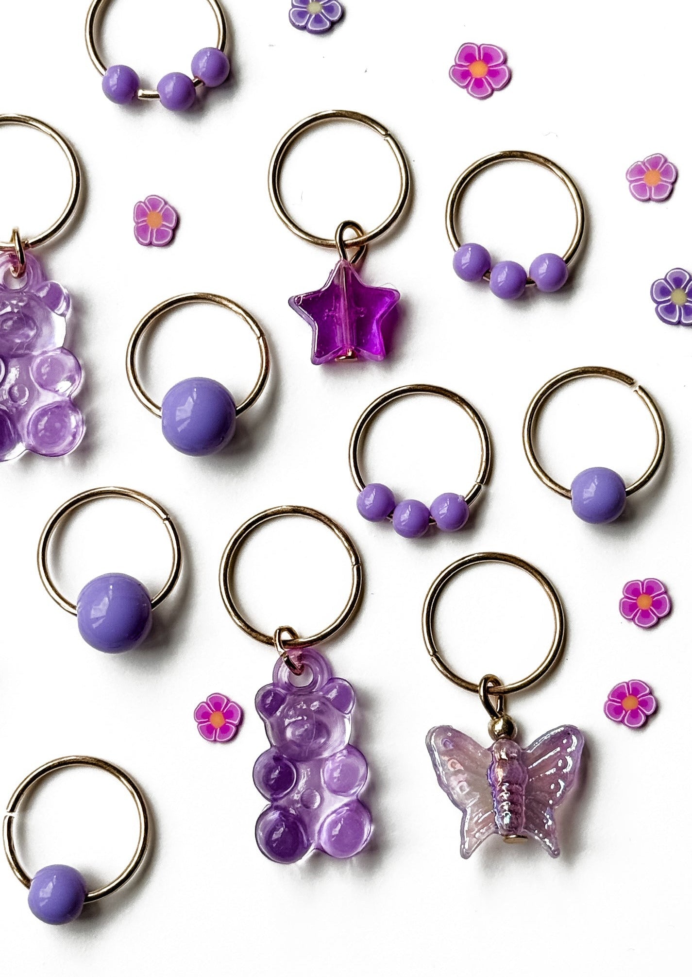 Hair Charms - Purple (14 pcs)