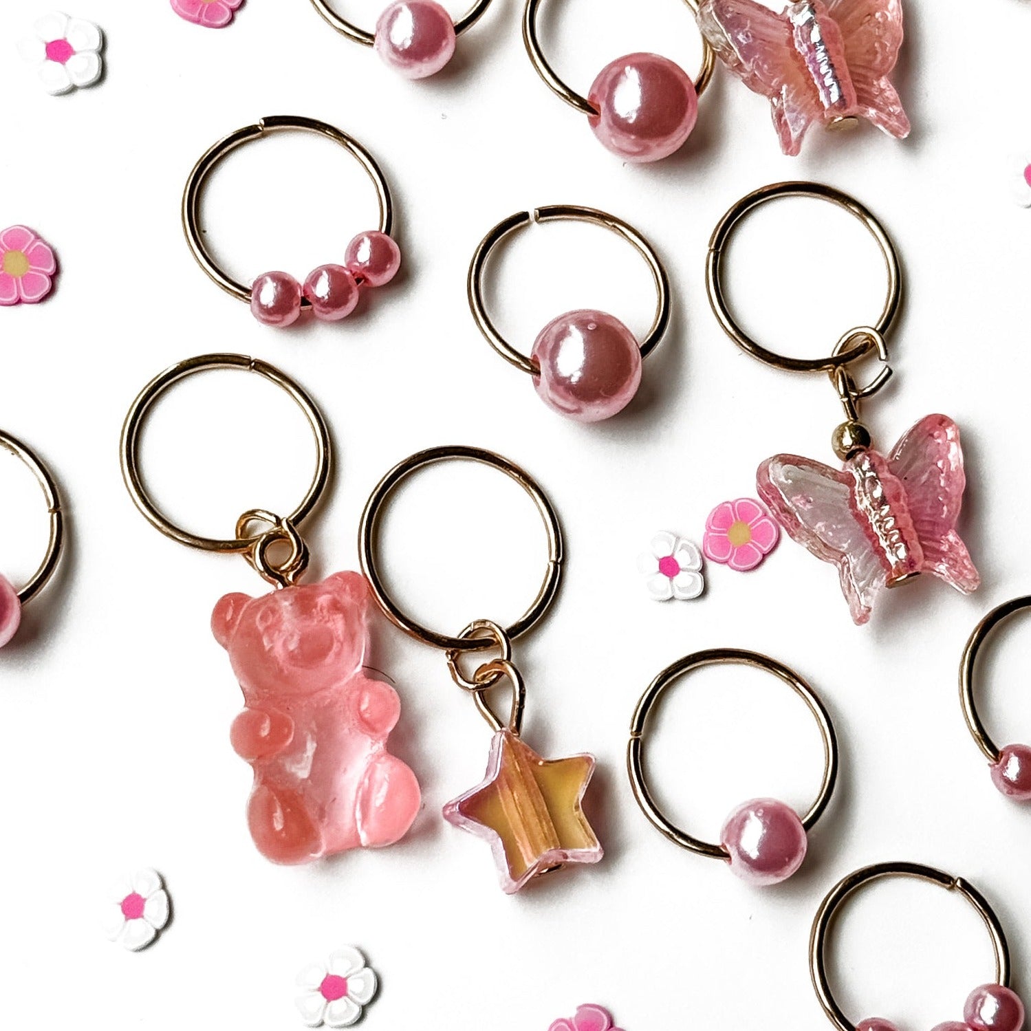 Hair Charms - Pink (14 pcs)