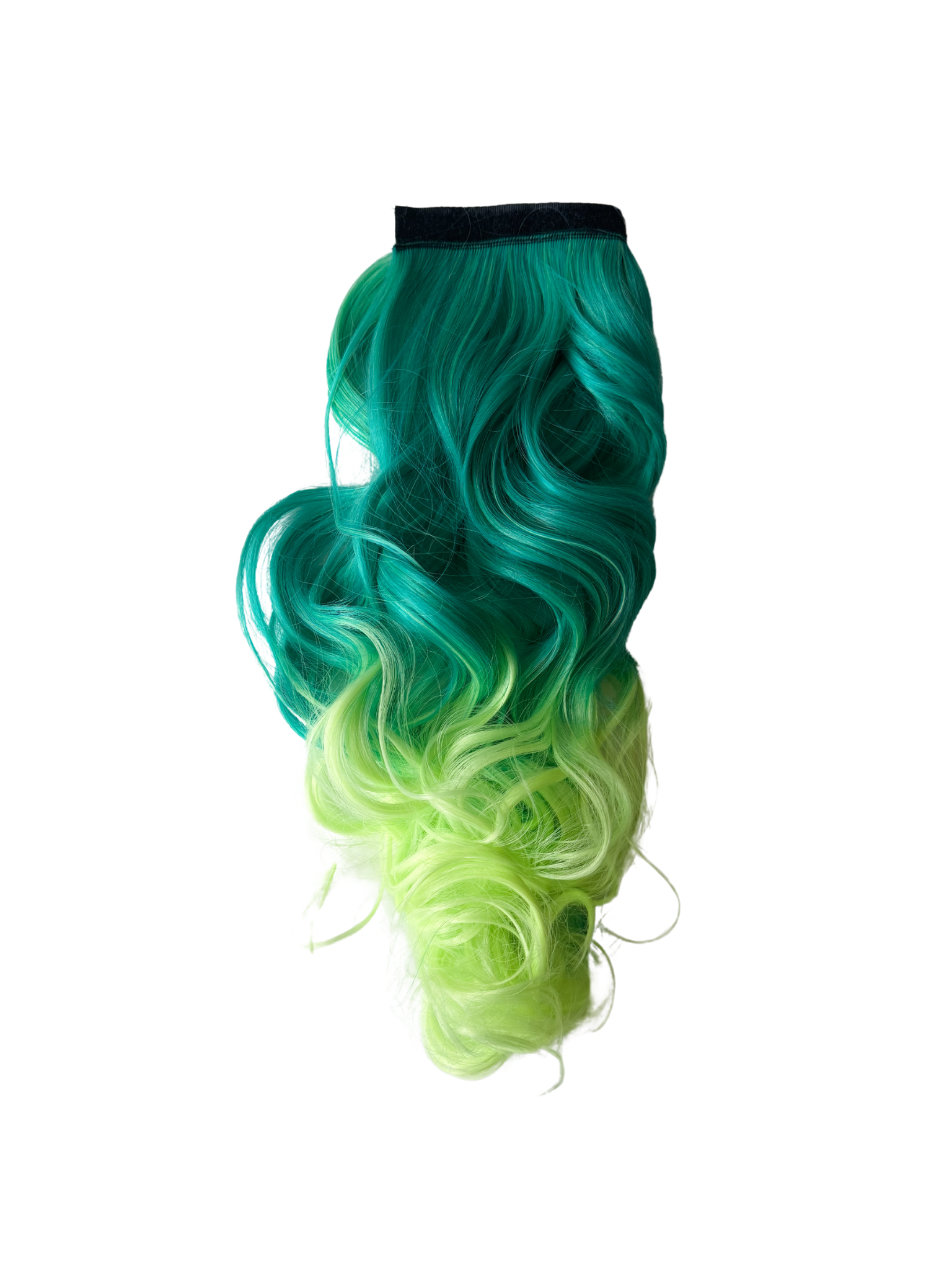 Reusable curly ponytail green, lime