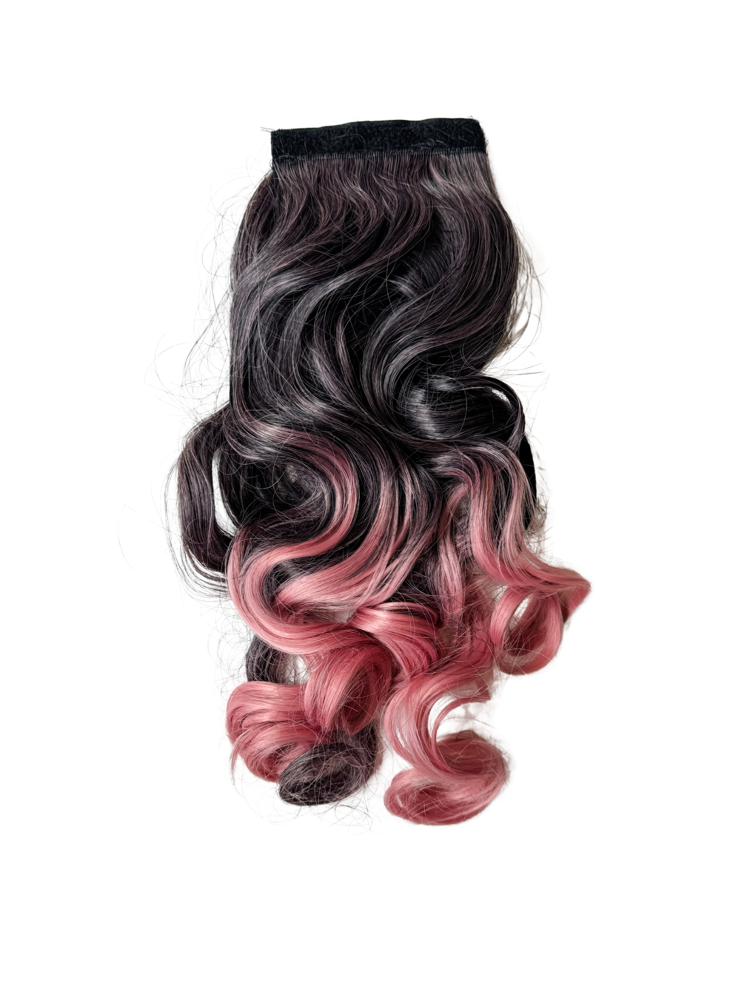 Reusable curly ponytail brown, light pink