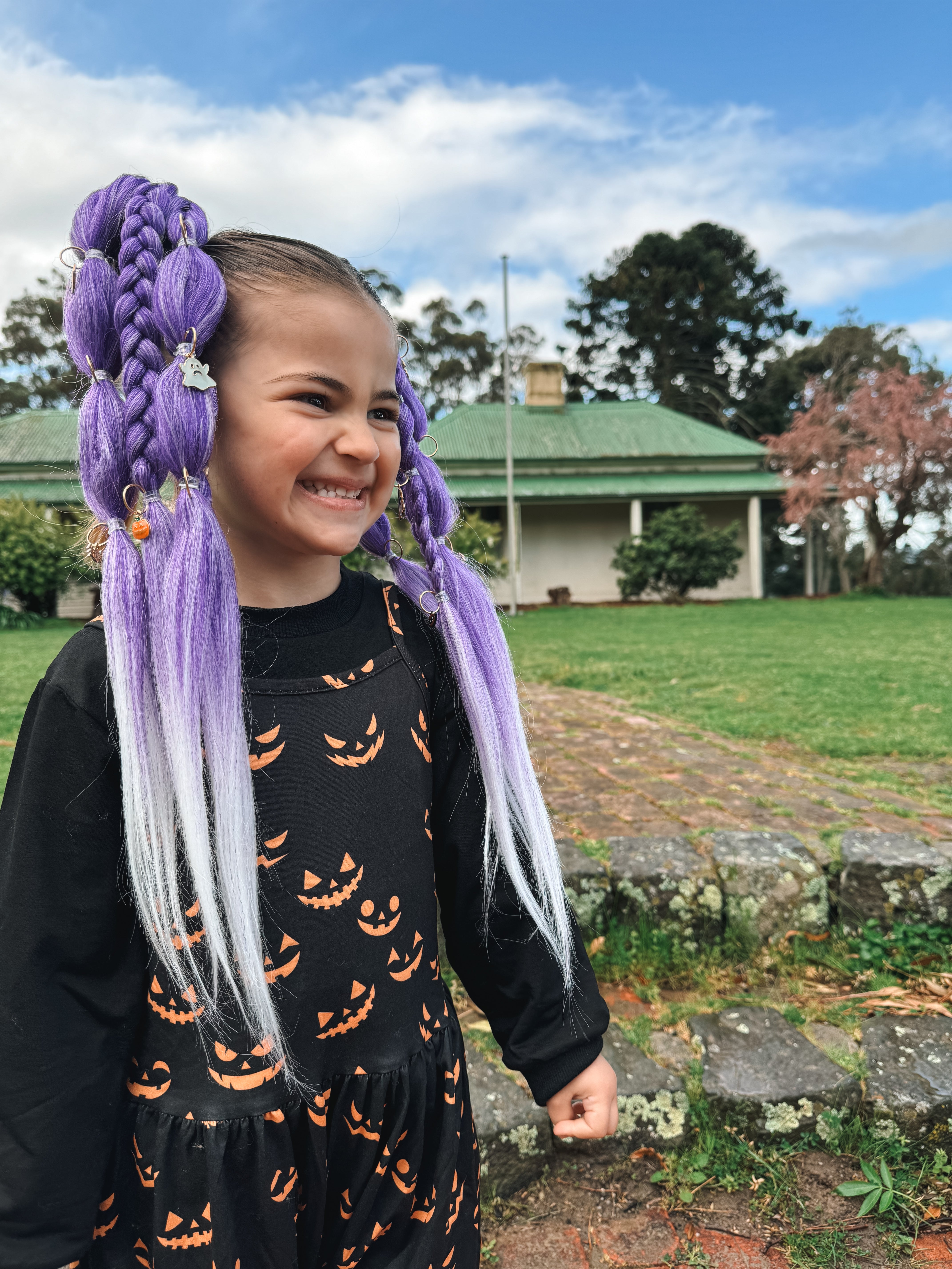 Reusable Bubble Braid Ponytail - Trick-Or-Treat (50CM) SET OF 2